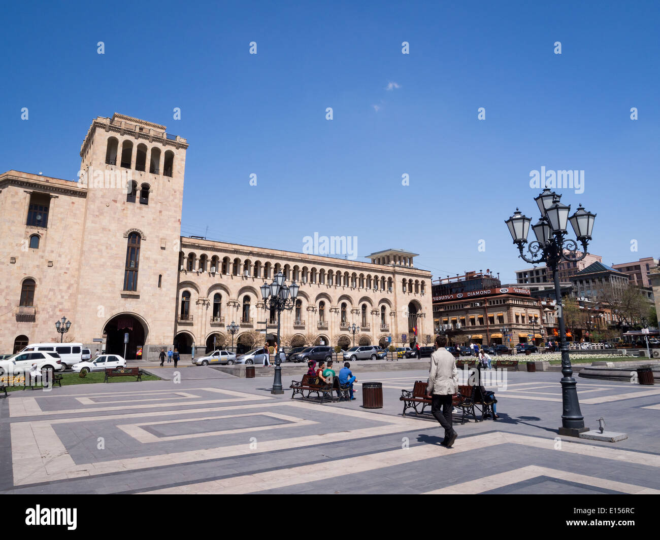 Platz der Republik in der armenischen Hauptstadt Eriwan. Der Platz ist der Hauptplatz der Stadt. Stockfoto