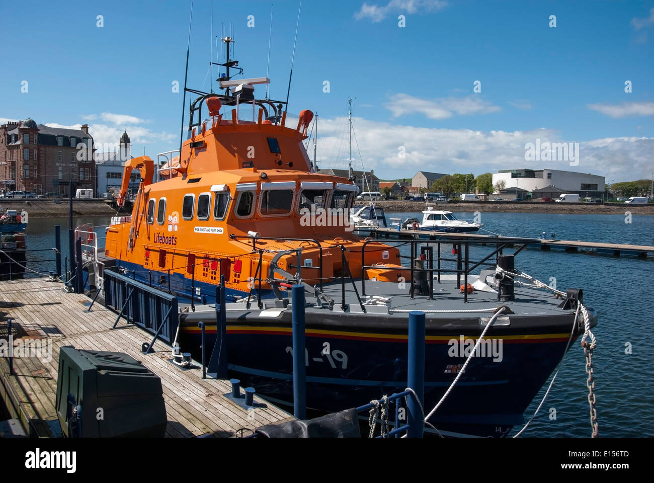 RNLB Ernest und Mary Shaw RNLI Lifeboat Campbeltown Hafen Mull of Kintyre Stockfoto