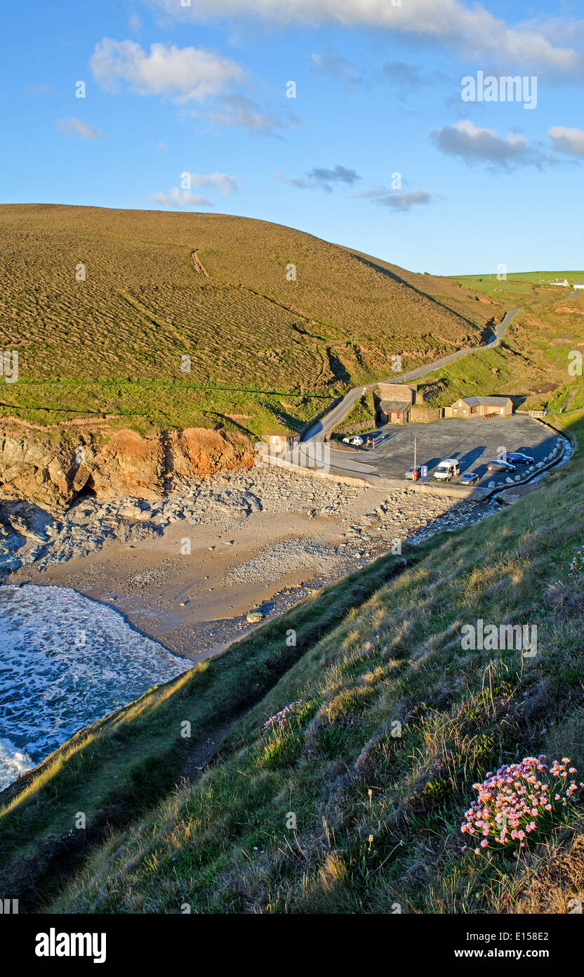 Kapelle Porth-Bucht in der Nähe von Extrameldung in Cornwall, Großbritannien Stockfoto