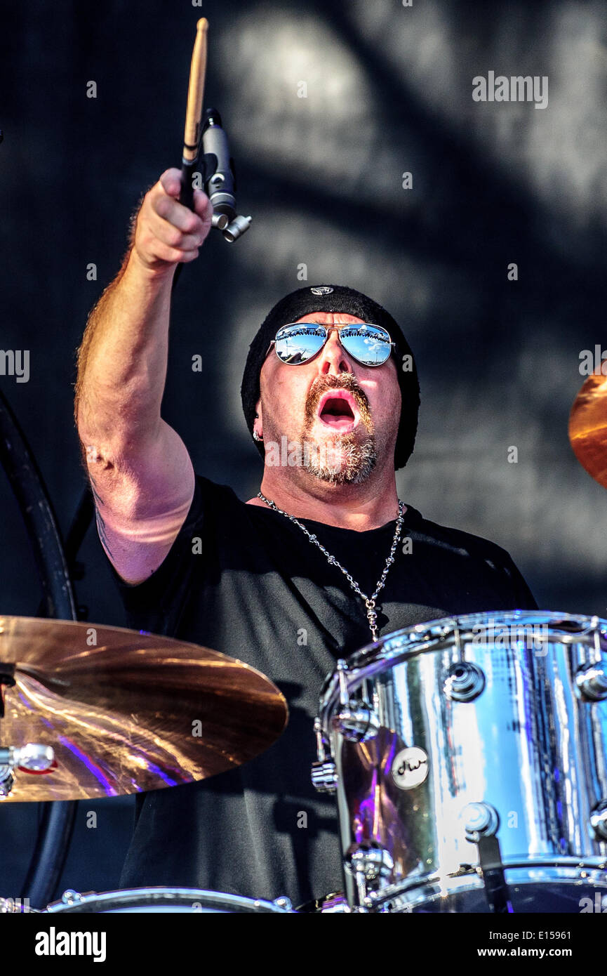 Toronto, Ontario, Kanada. 18. Mai 2014. JASON BONHAM durchgeführt auf der Bühne beim Festival Rock On The Range in Columbus, Ohio. © Igor Vidyashev/ZUMAPRESS.com/Alamy Live-Nachrichten Stockfoto