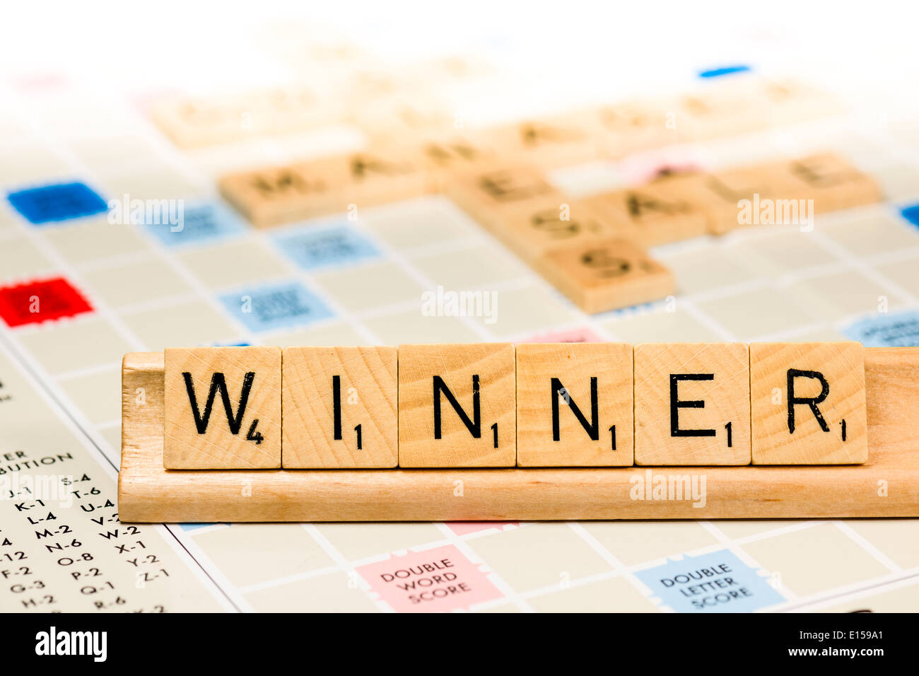 Scrabble - Gewinner Stockfoto