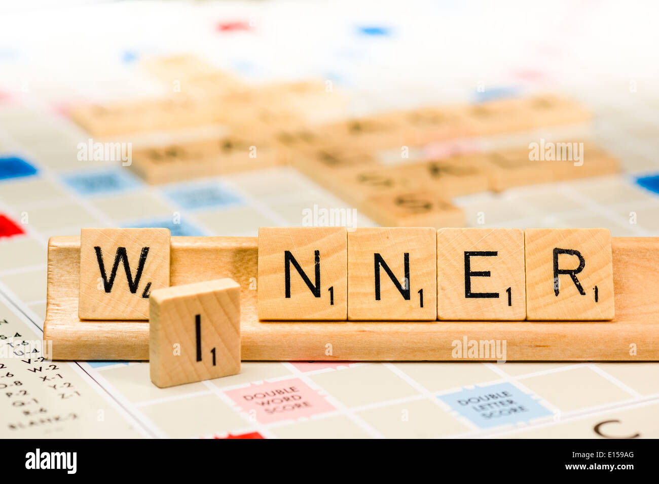 Scrabble - Gewinner Stockfoto