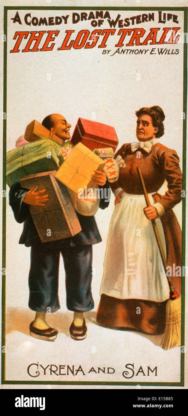 Die verlorenen trail eine Komödie-Drama des westlichen Lebens durch Anthony E. Wills, Vintage Spiel Werbung, ca. 1907 Stockfoto