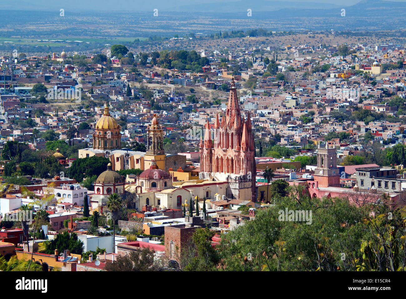 Panoramablick vom Benito Juarez Mirador San Miguel de Allende, Mexiko Stockfoto