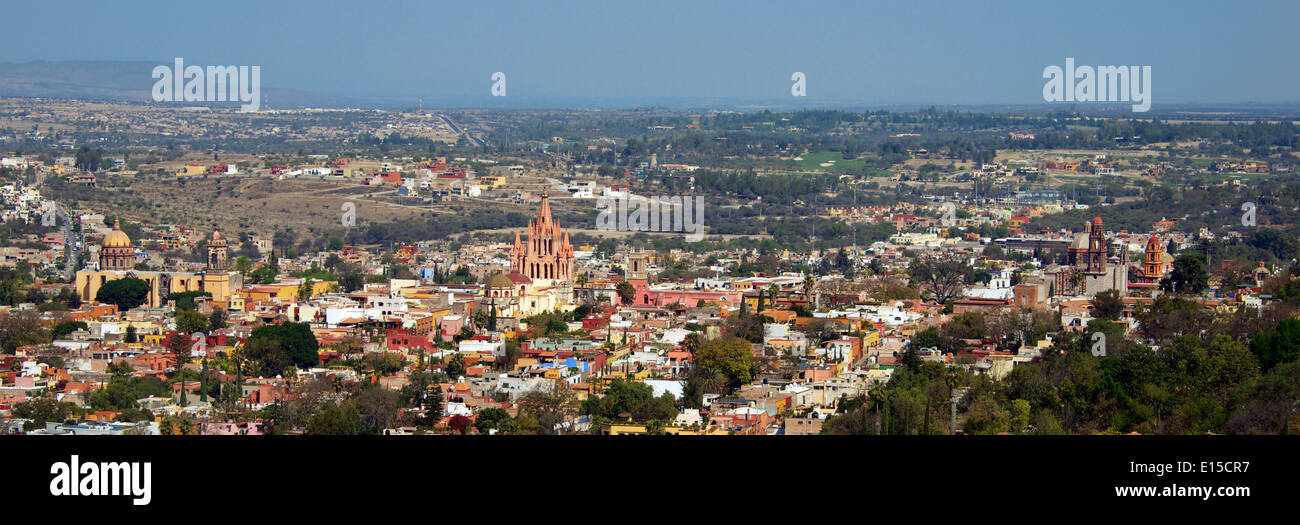 Panoramablick auf San Miguel de Allende, Mexiko Stockfoto