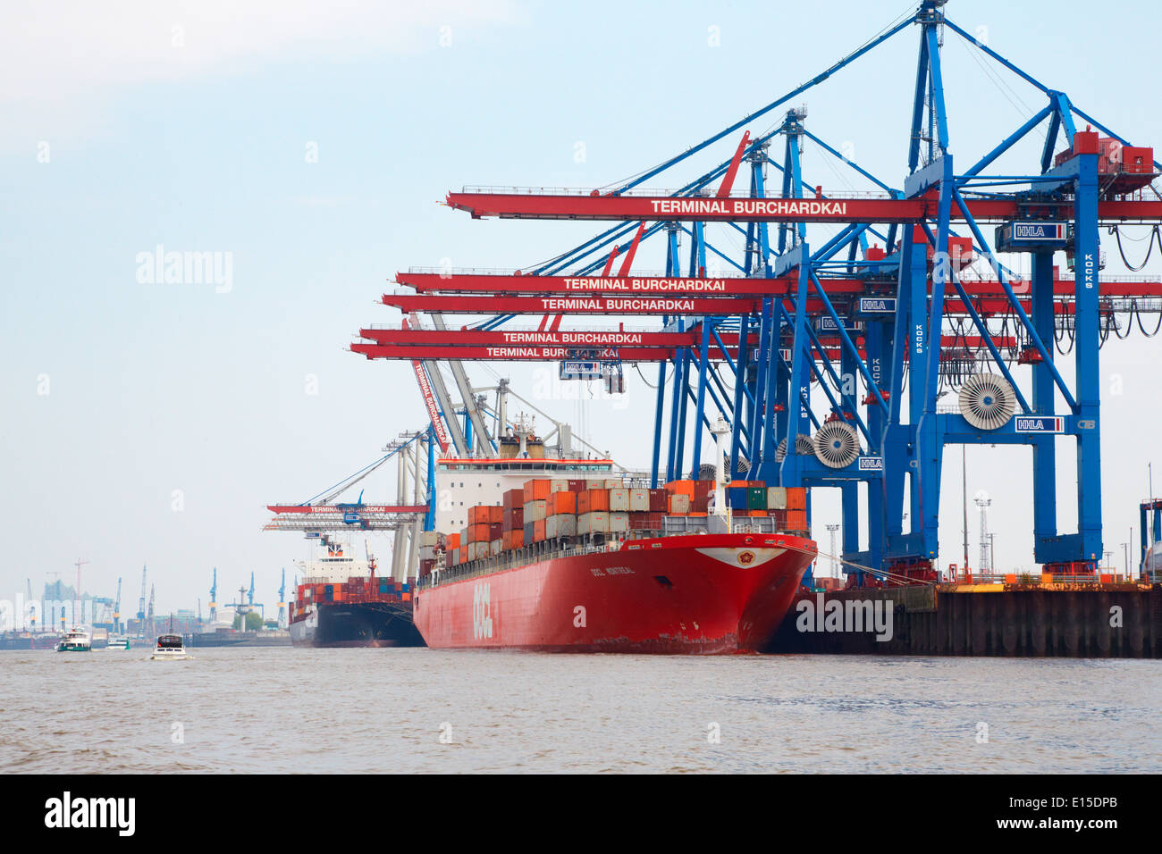 Deutschland, Hamburg, Containerhafen Stockfoto
