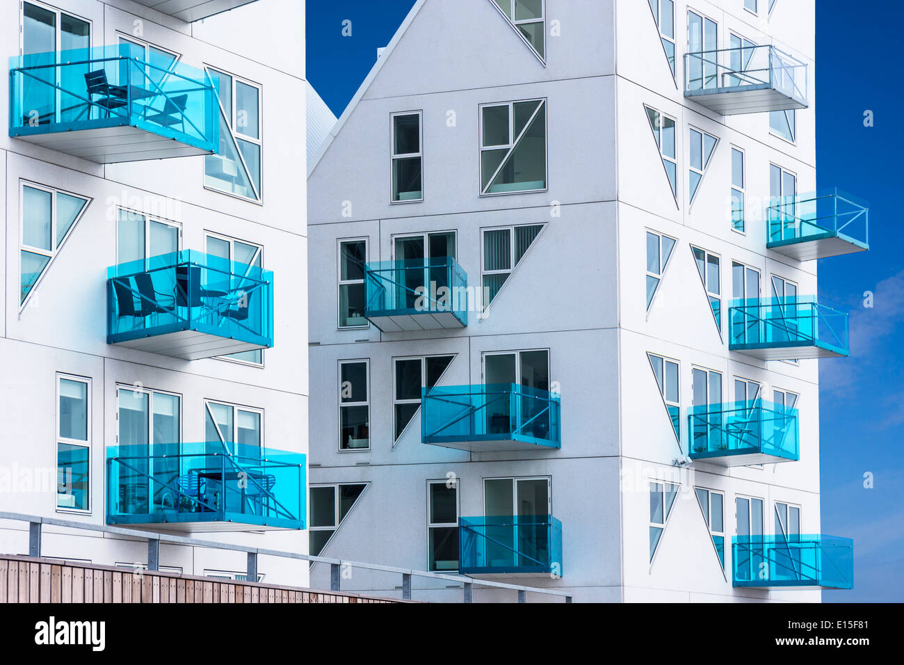 Dänemark, Aarhus, modernen Mehrfamilienhaus Isbjerget, Teilansicht Stockfoto