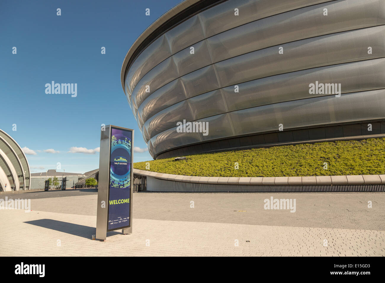 Eintritt in Glasgow SSE Hydro Ort an einem sonnigen Morgen. Stockfoto