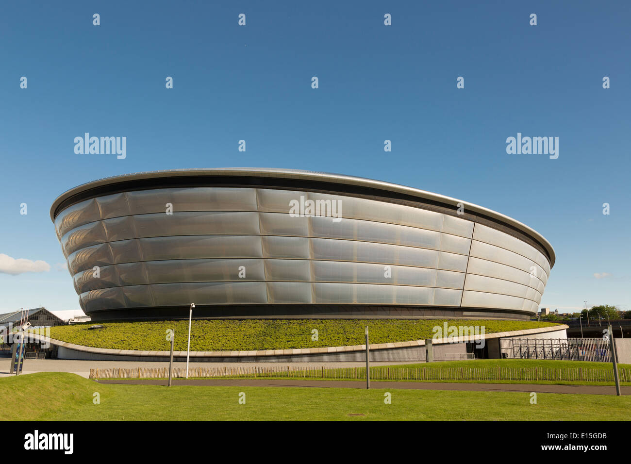 Seitenansicht des Glasgow SSE Hydro Arena, Schottland, UK Stockfoto