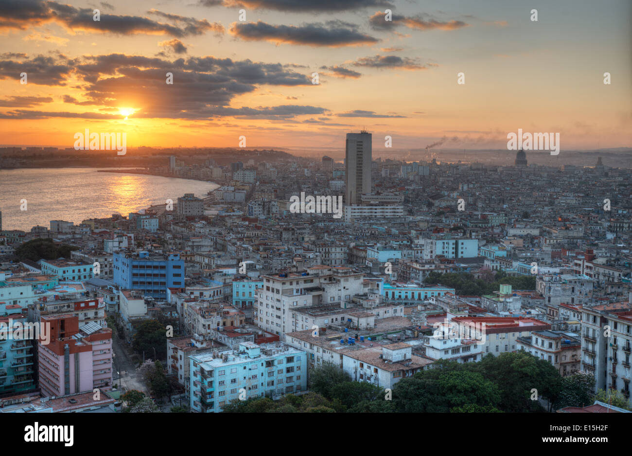 Ansicht der historischen Innenstadt von Havanna, Kuba Stockfoto