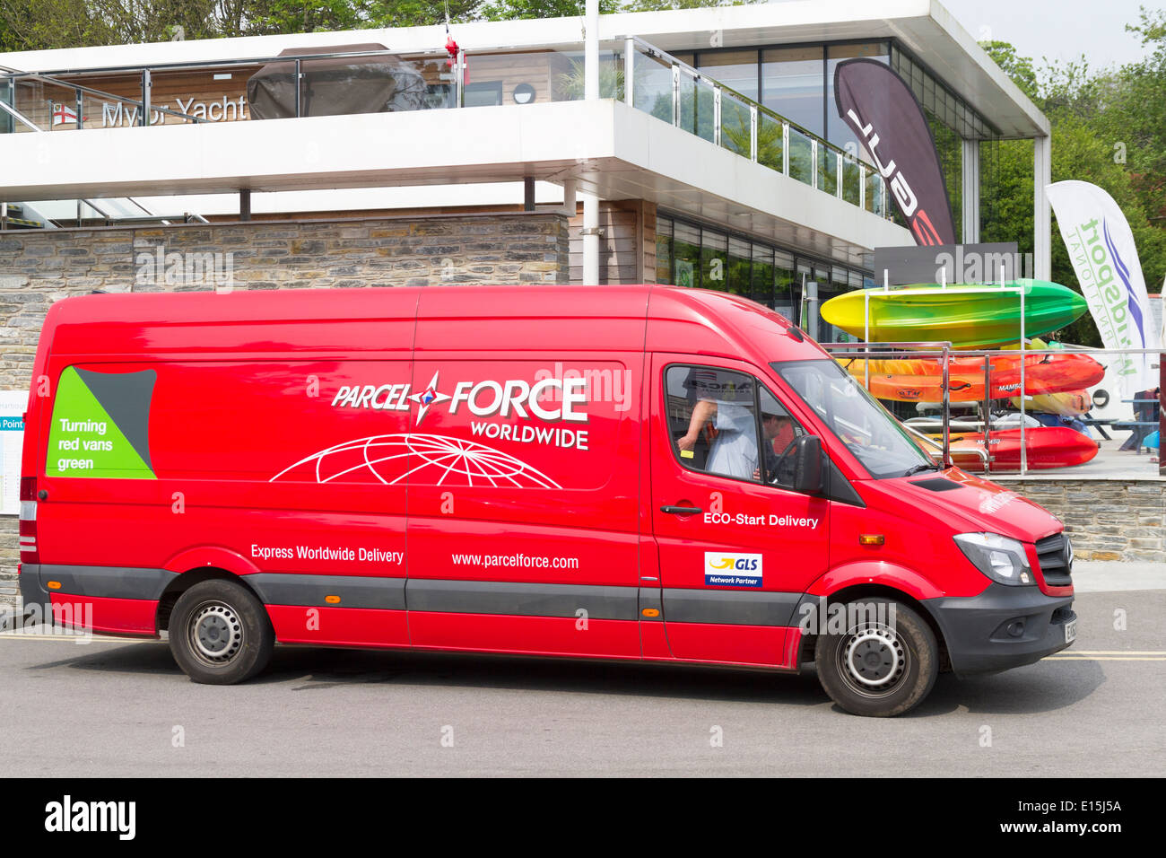 Parcel Force Lieferwagen UK Stockfoto