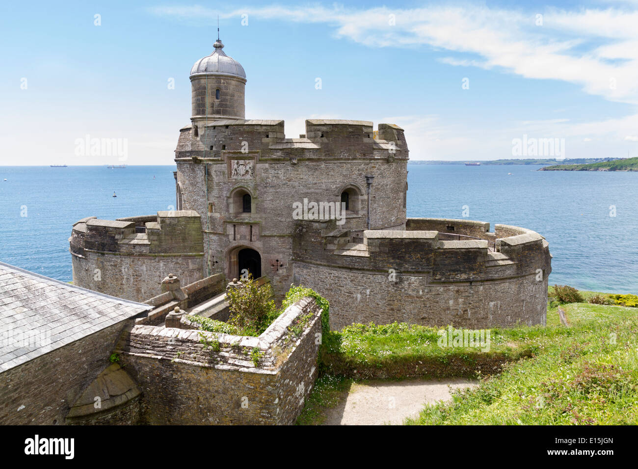 St. Mawes Castle in St. Mawes Cornwall, die gehört und von English Heritage verwaltet Stockfoto