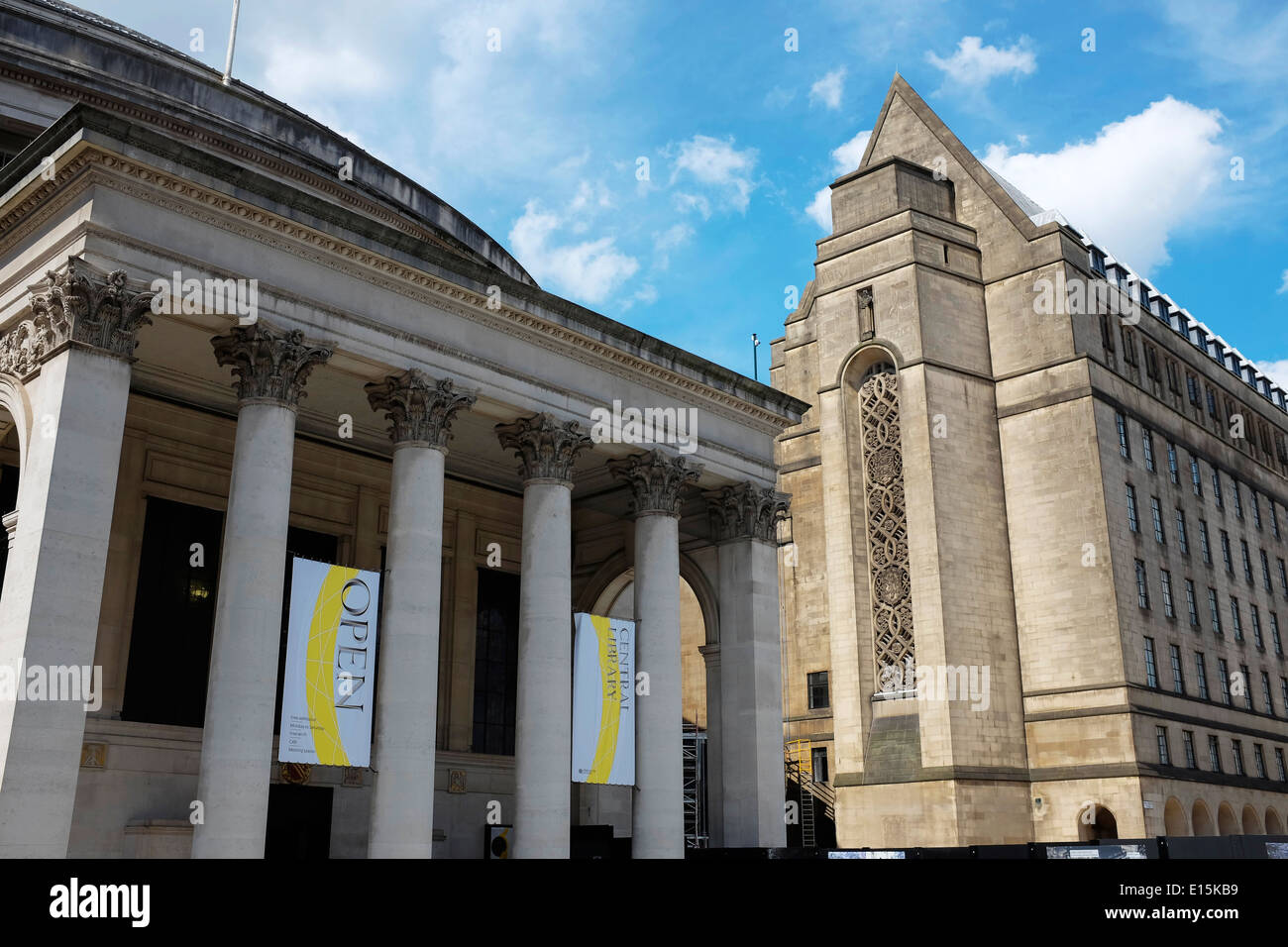 Detail der Zentralbibliothek Manchester UK Stockfoto