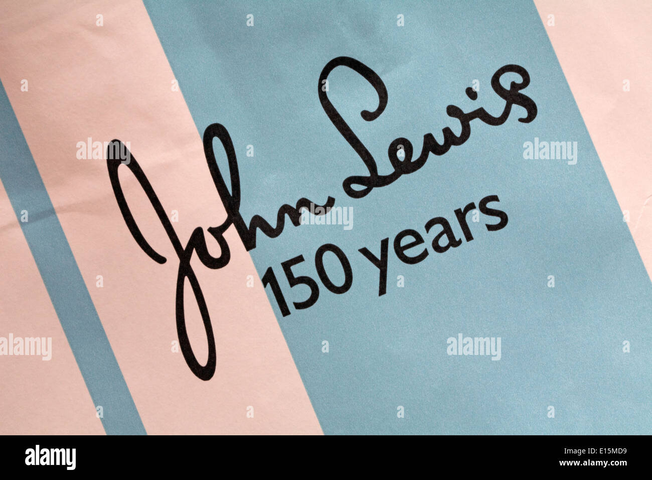 John Lewis 150 Jahre - Detail auf John Lewis Papier Tasche Stockfoto