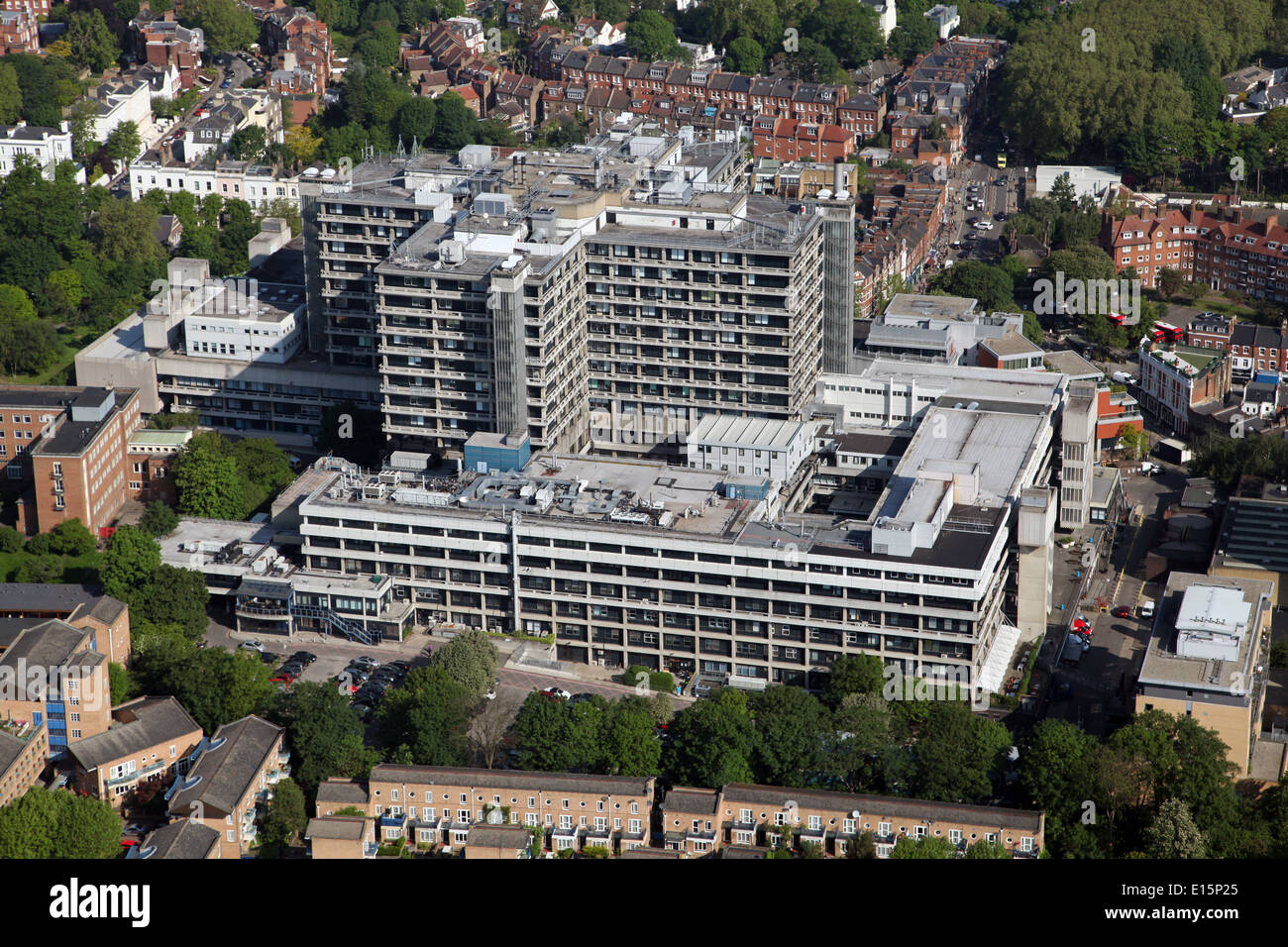 Luftaufnahme von Hampstead Royal Free Hospital, NW3 3QG, London, UK Stockfoto