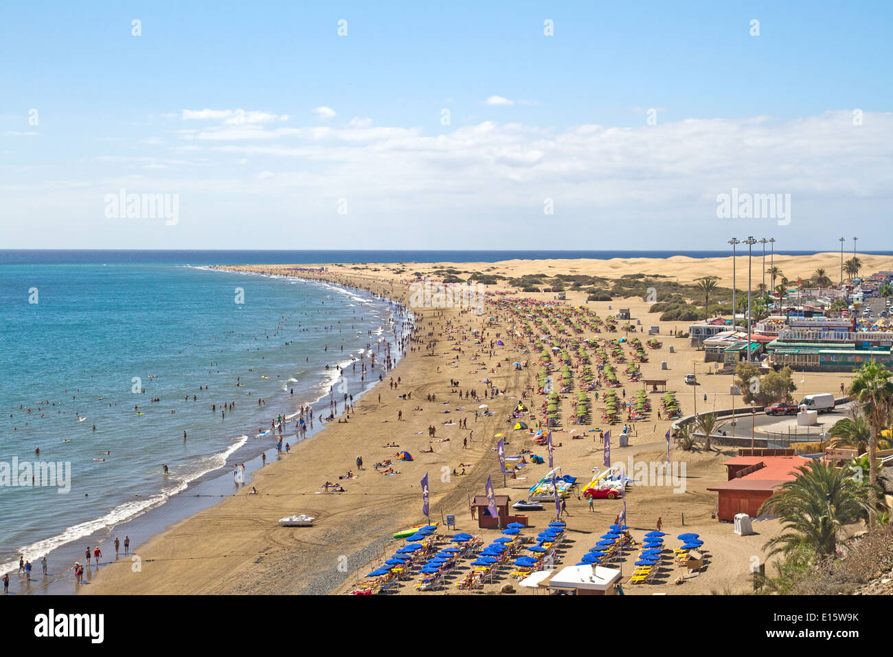 Strand Playa del Ingles, Costa Canaria, Gran Canaria, Spanien Stockfoto