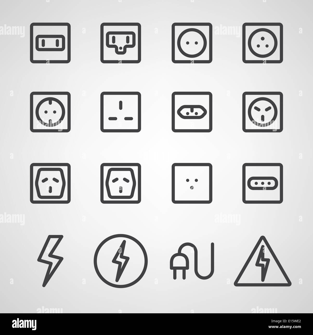 Energie- und Ressourceneffizienz-Icon-set Stockfoto