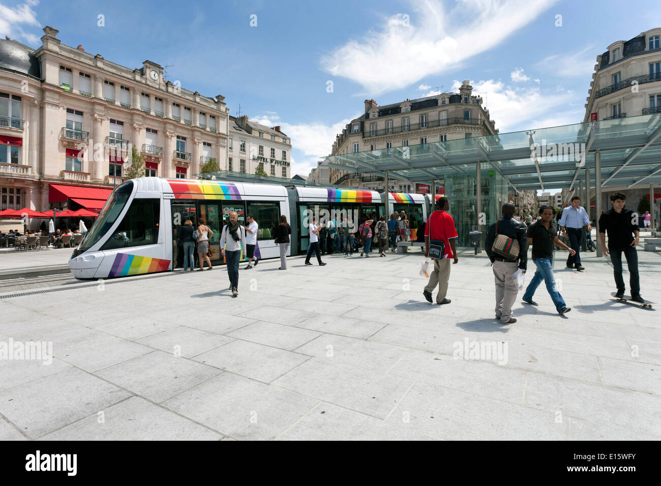 Angers (Region Pays De La Loire): die Straßenbahn Stockfoto