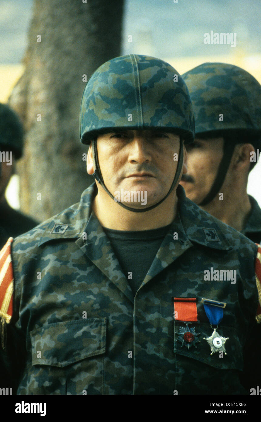 Chilenische Soldaten Chile 1989 Stockfoto