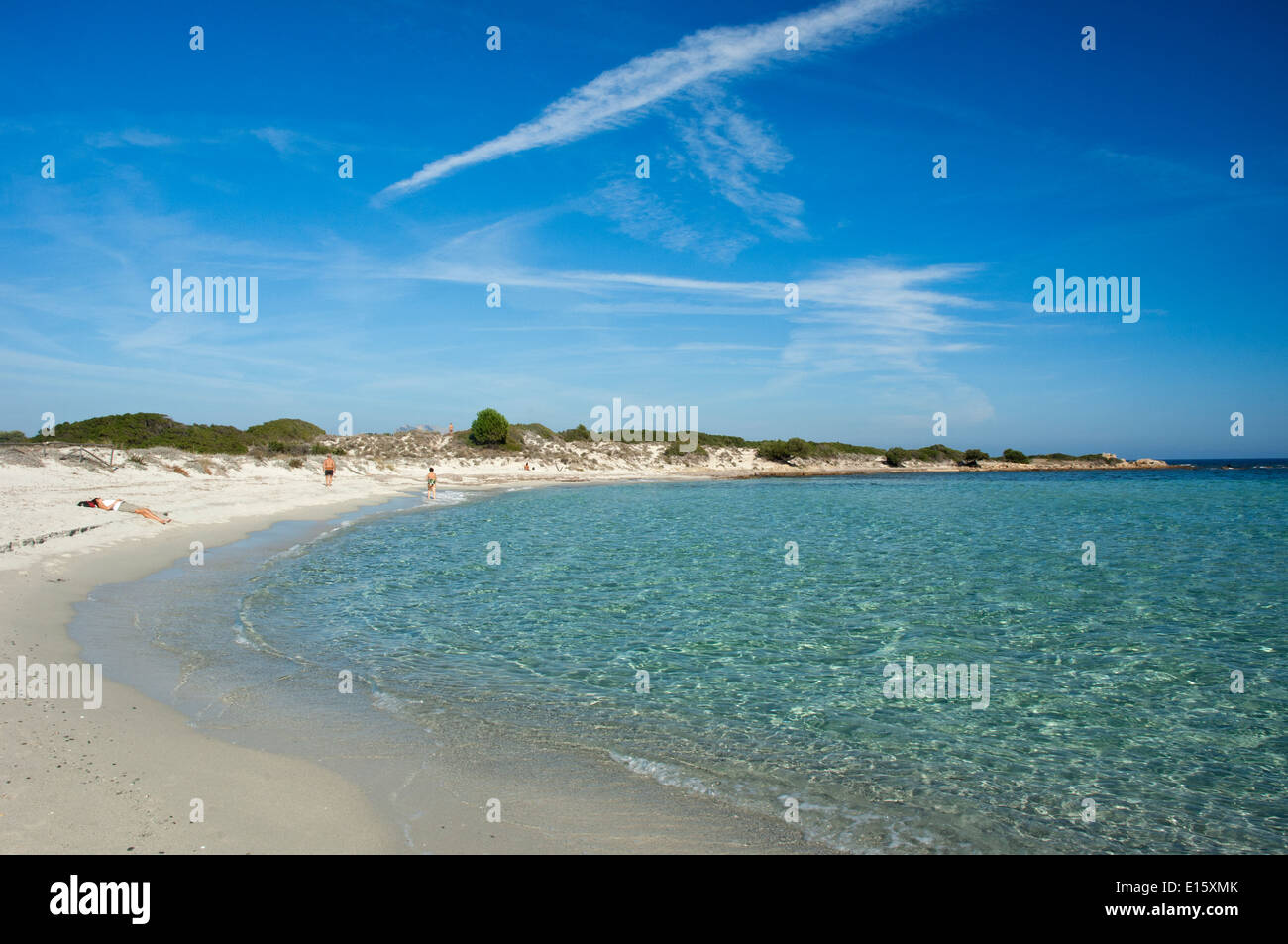Transparente Meerwasser auf Isuledda Strand, San Teodoro, Sardinien, Italien Stockfoto