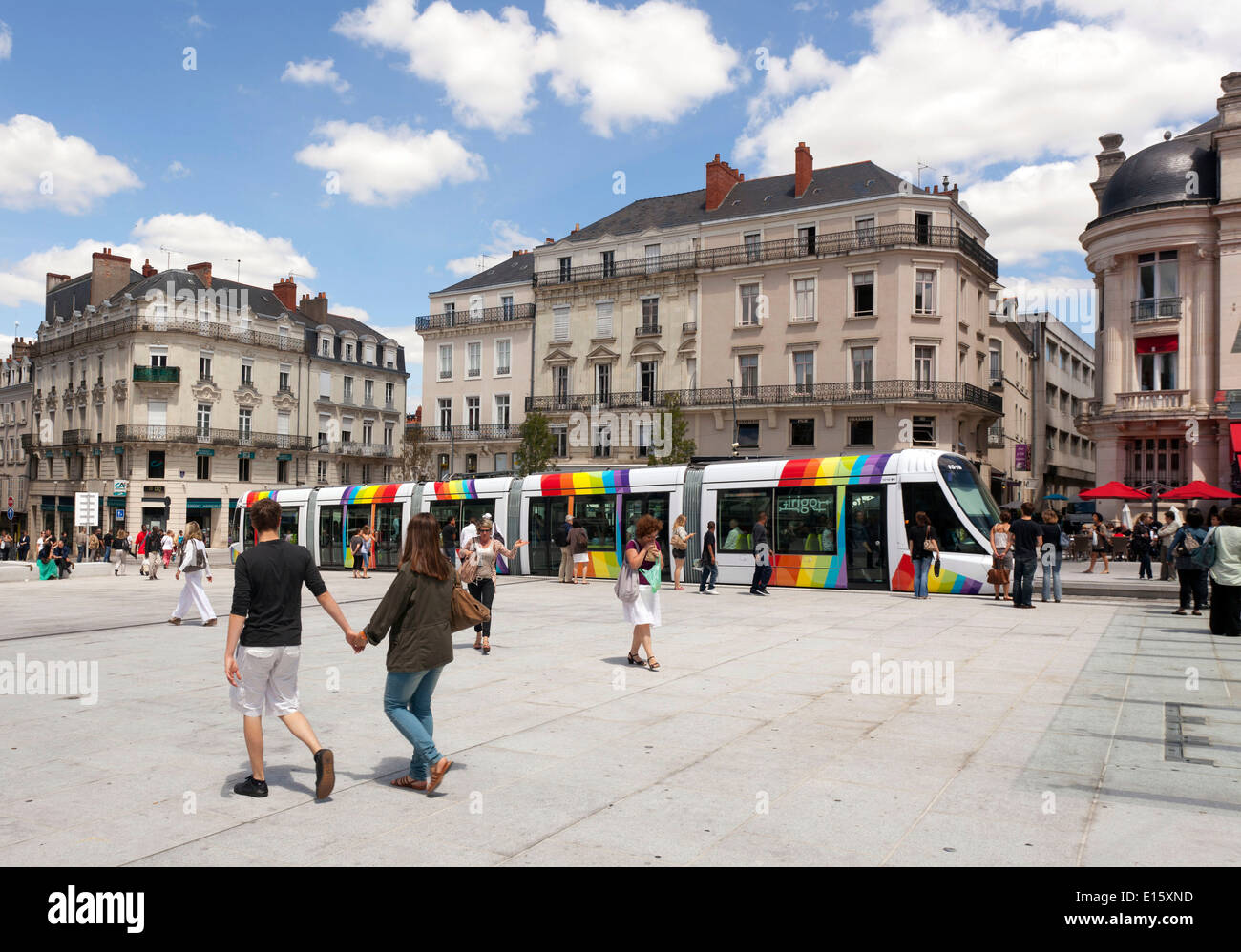 Angers (Region Pays De La Loire): die Straßenbahn Stockfoto
