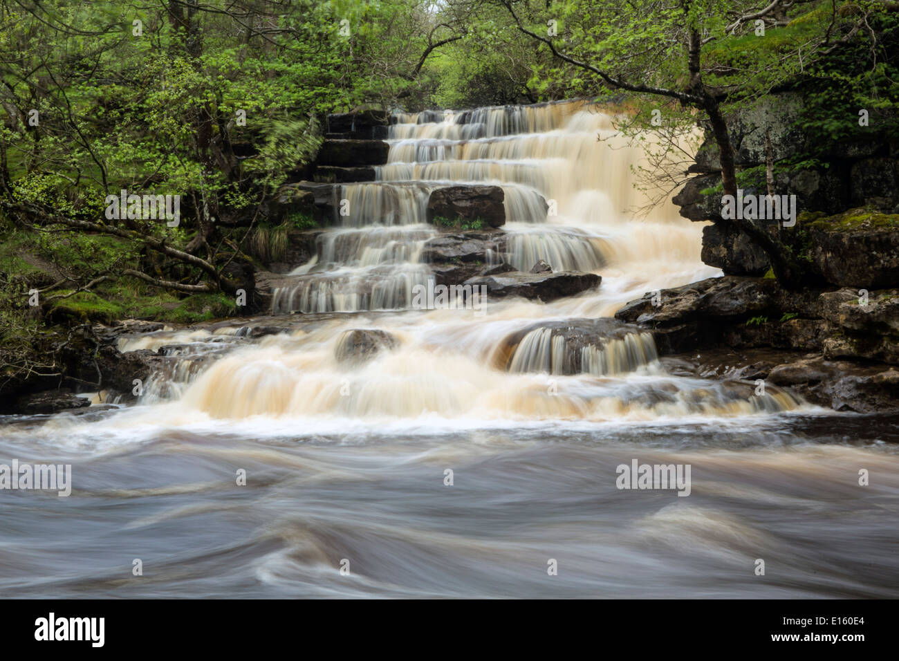 Senken Sie Osten Gill Wasserfall, Keld, North Yorkshire Stockfoto