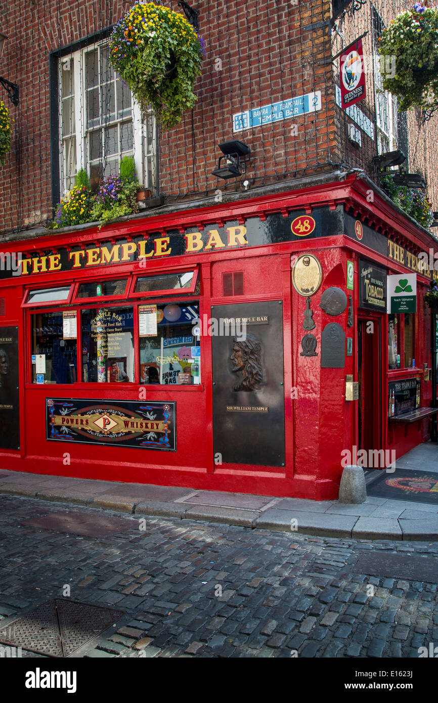 Abend im historischen Temple Bar, Dublin, County Irland, Irland Stockfoto