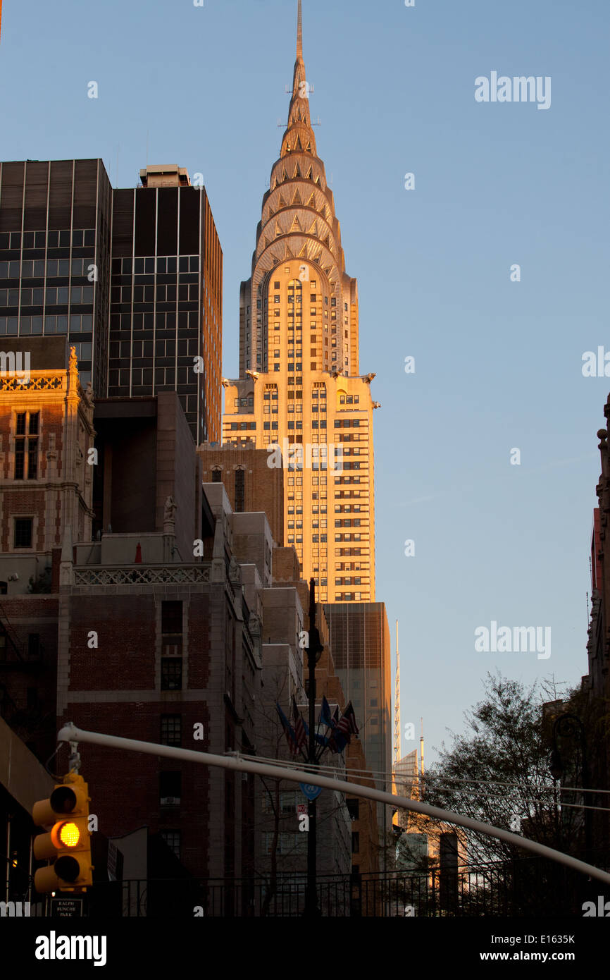 Gebäude in Manhattan in der frühen Morgensonne NYC Stockfoto