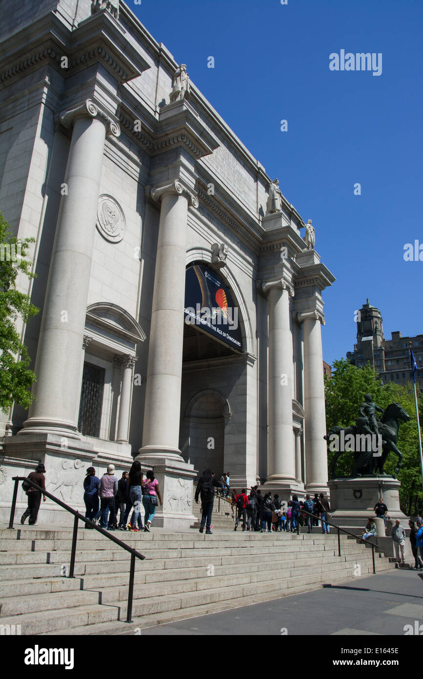 Der Eingang in das American Museum of Natural History, auf der Upper West Side von Manhattan, New York, NY. Stockfoto