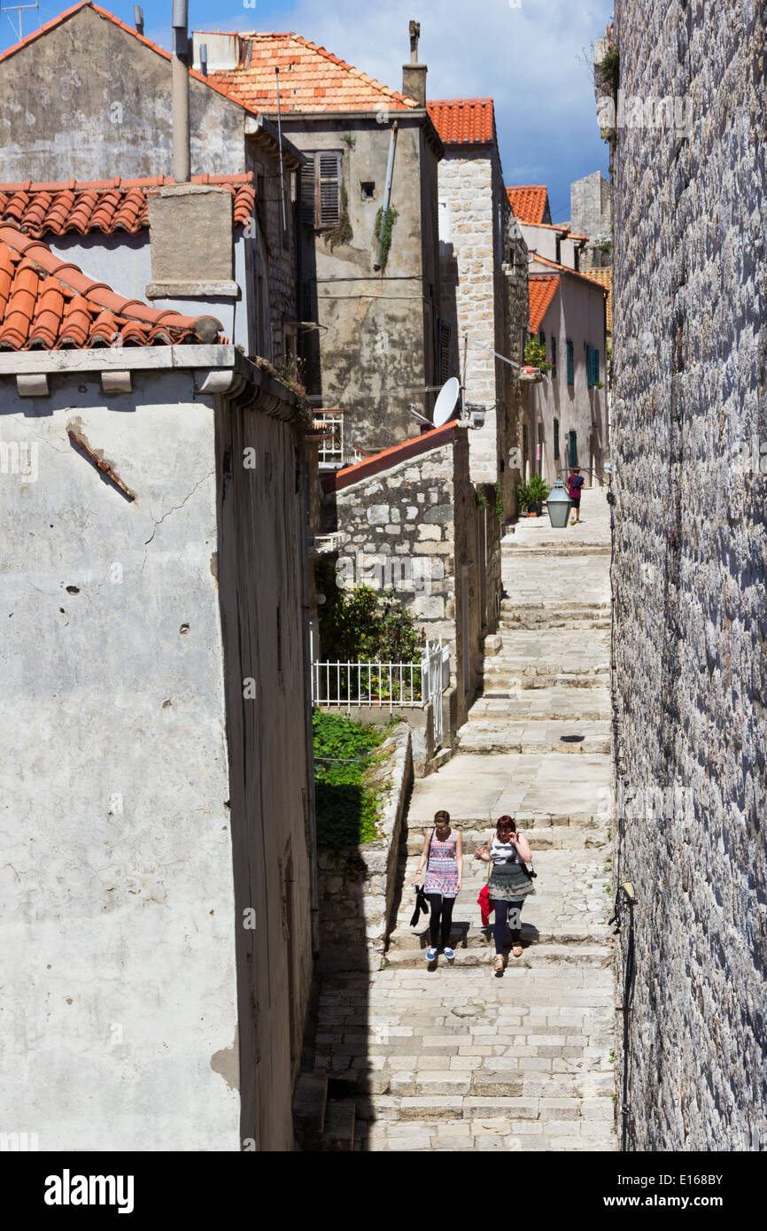 Seitenstraße in Dubrovnik Altstadt Stockfoto