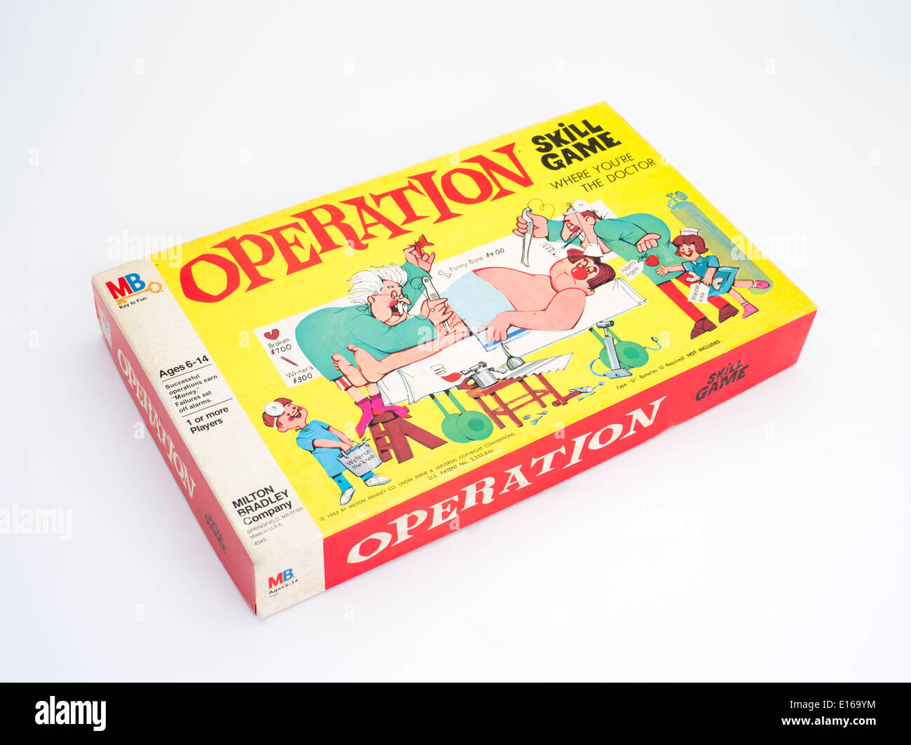Betrieb Kinderspiel von Milton Bradley 1965 Stockfoto