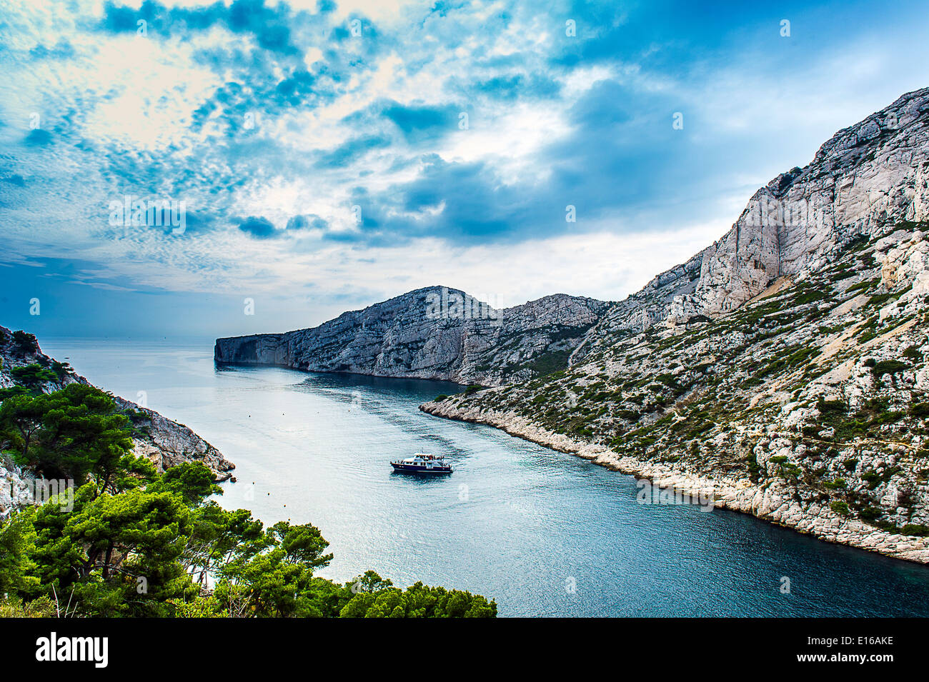 Europa, Frankreich, Bouches-du-Rhône (13), Marseille, Creek, Calanque von Morgiou. Stockfoto