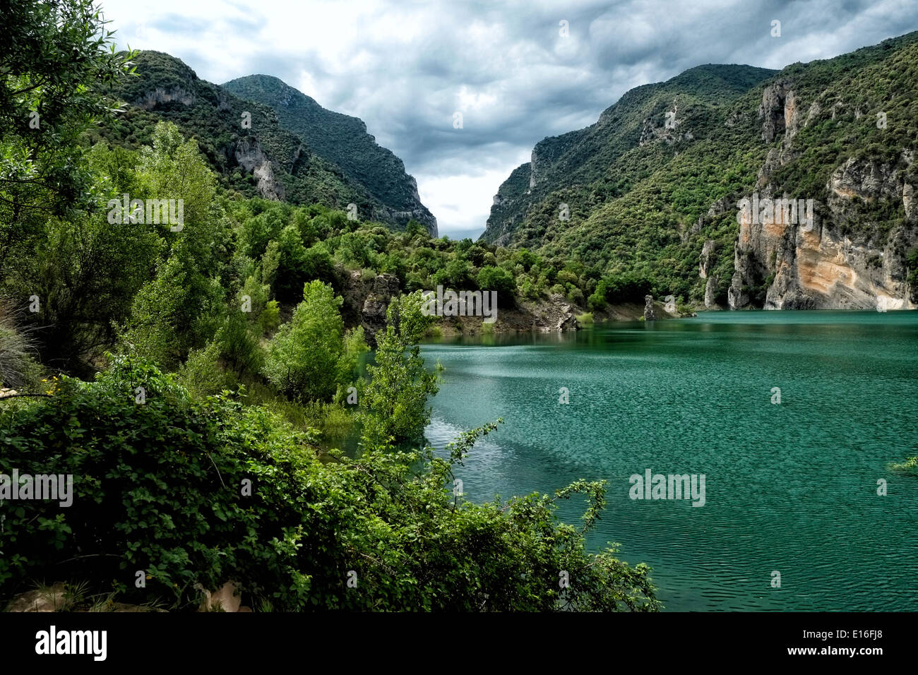 Malerische Aussicht auf den Mont Rebei Schlucht, erstellt durch den Fluss Noguera Ribagorcana in der Provinz Lleida Katalonien Spanien Stockfoto