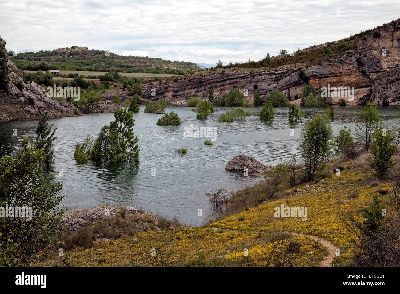 Malerische Aussicht auf den Mont Rebei Schlucht, erstellt durch den Fluss Noguera Ribagorcana in der Provinz Lleida Katalonien Spanien Stockfoto