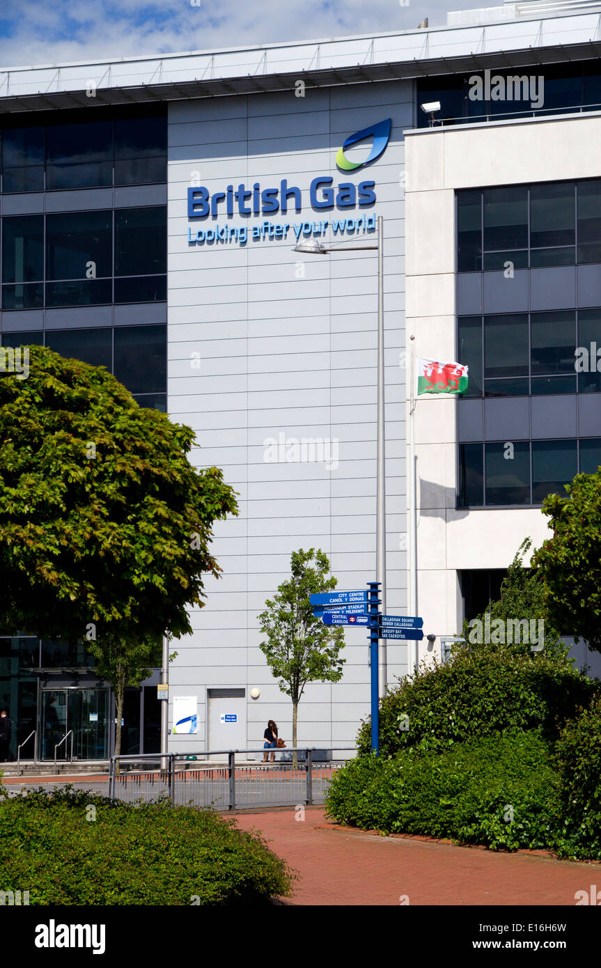 British Gas Büro, Callaghan Square, Cardiff, Wales. Stockfoto