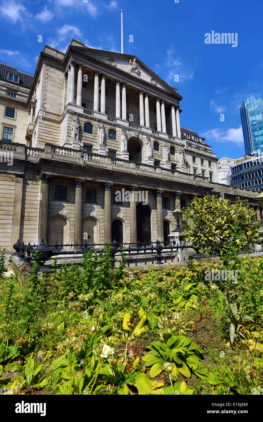 Die Bank of England in der Stadt auf Threadneedle Street, London, England Stockfoto