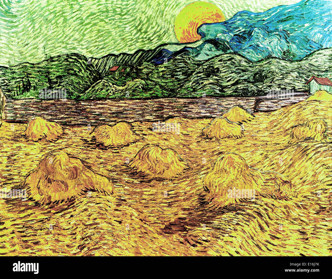 Nachtstück mit Rising Moon von Vincent Van Gogh Stockfoto