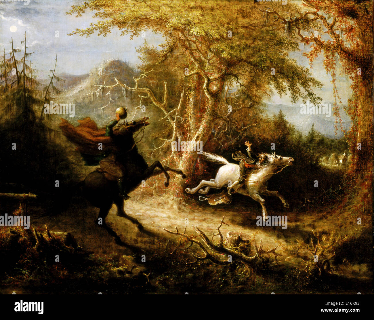 Der kopflose Reiter verfolgt Ichabod Crane von John Quidor, 1858 Stockfoto