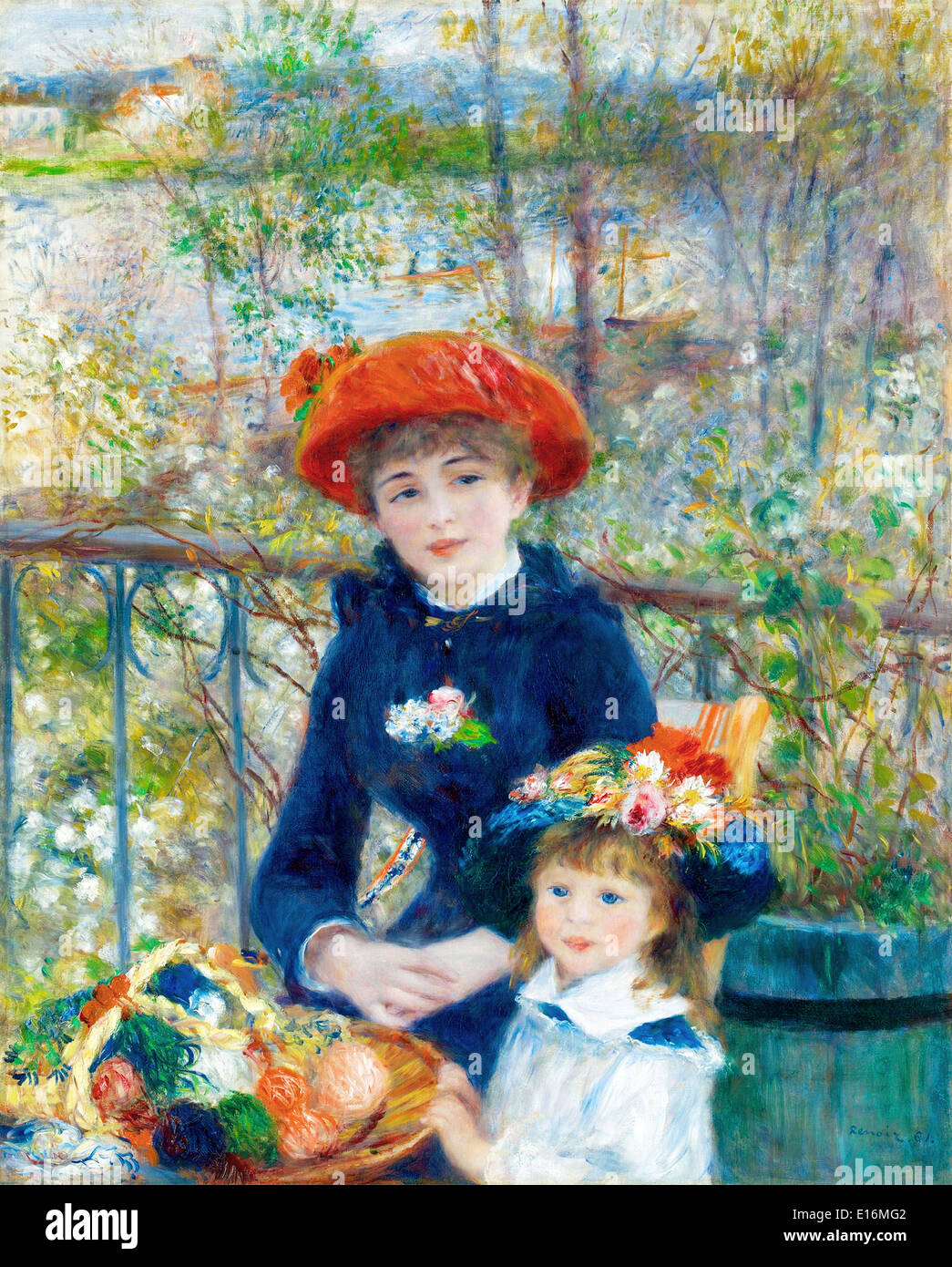 Zwei Schwestern auf der Terrasse von Pierre-Auguste Renoir, 1881 Stockfoto
