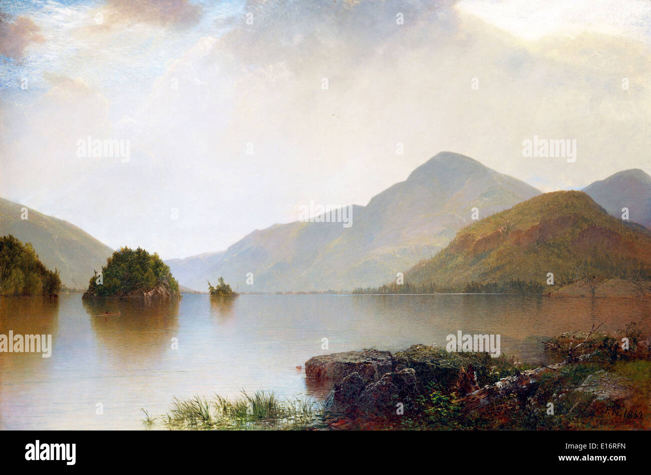 Lake George von John Frederick Kensett, 1869, Hudson River School Stockfoto