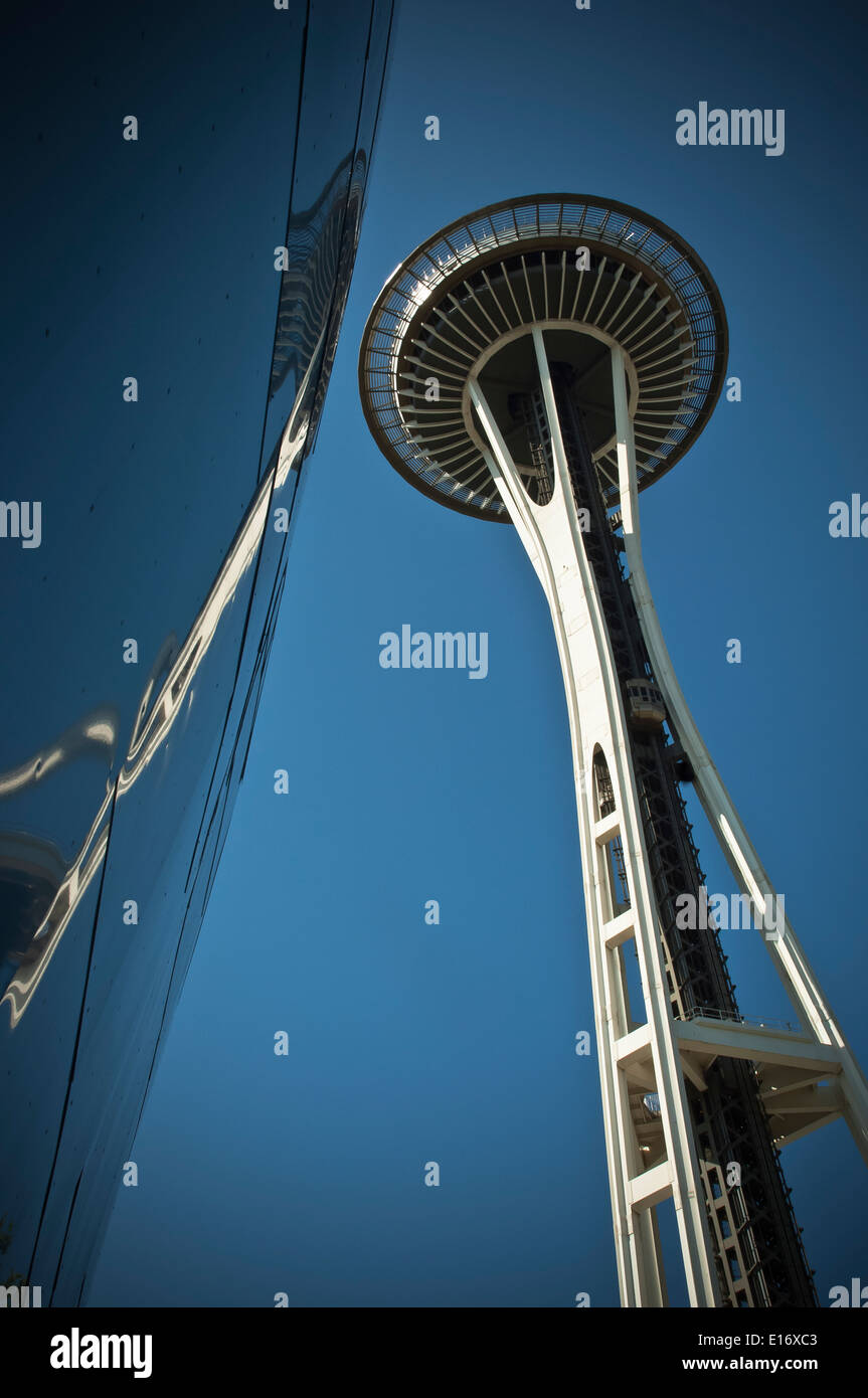 Space Needle und Experience Music Project in Seattle, Washington, USA Stockfoto