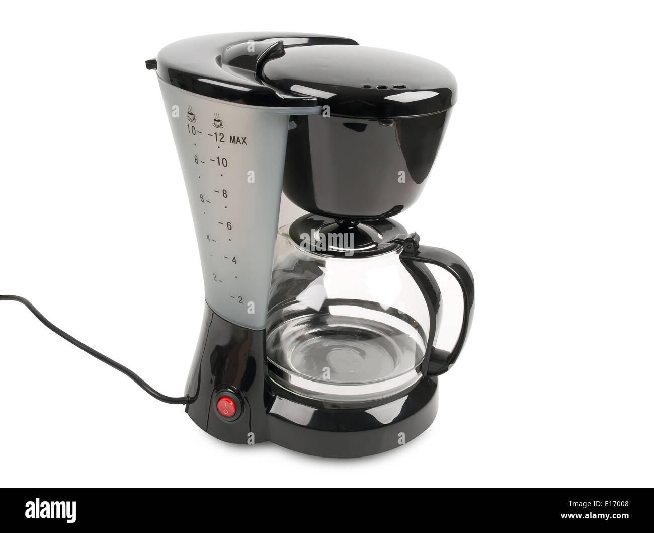 Kaffeemaschine, die isoliert auf weißem Hintergrund Stockfoto Kaffeemaschine, die isoliert auf weißem Hintergrund Stockfoto