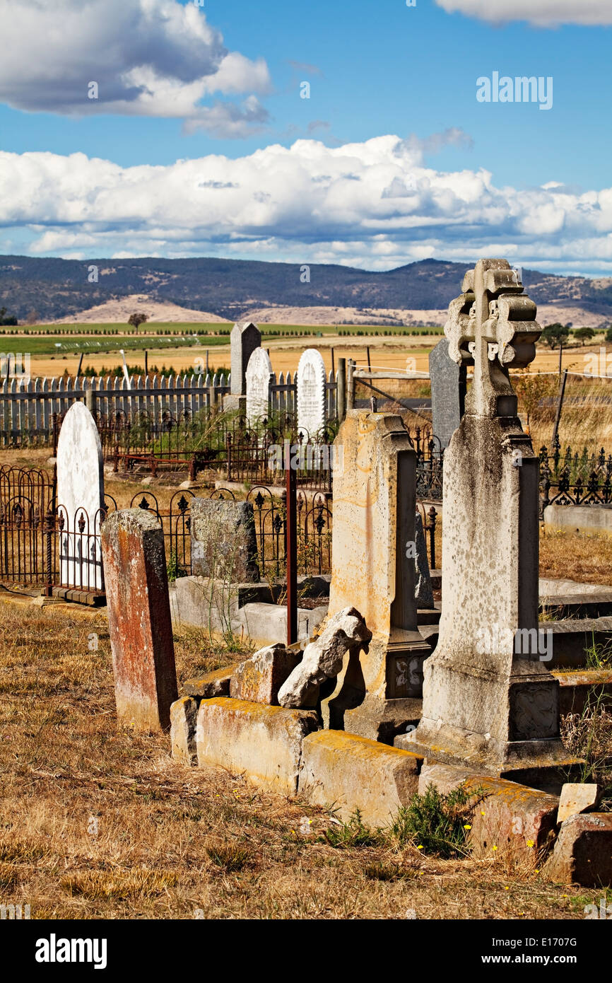 Cleveland Australien / die ca. 1855 erdet Cleveland Presbyterianische Kirche Friedhof. Stockfoto