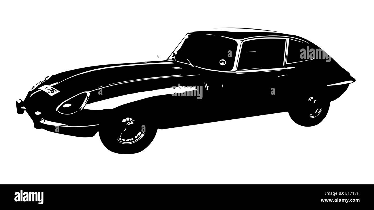 Eine klassische Sportwagen aus den 1960er Jahren isoliert auf weißem Hintergrund Stockfoto