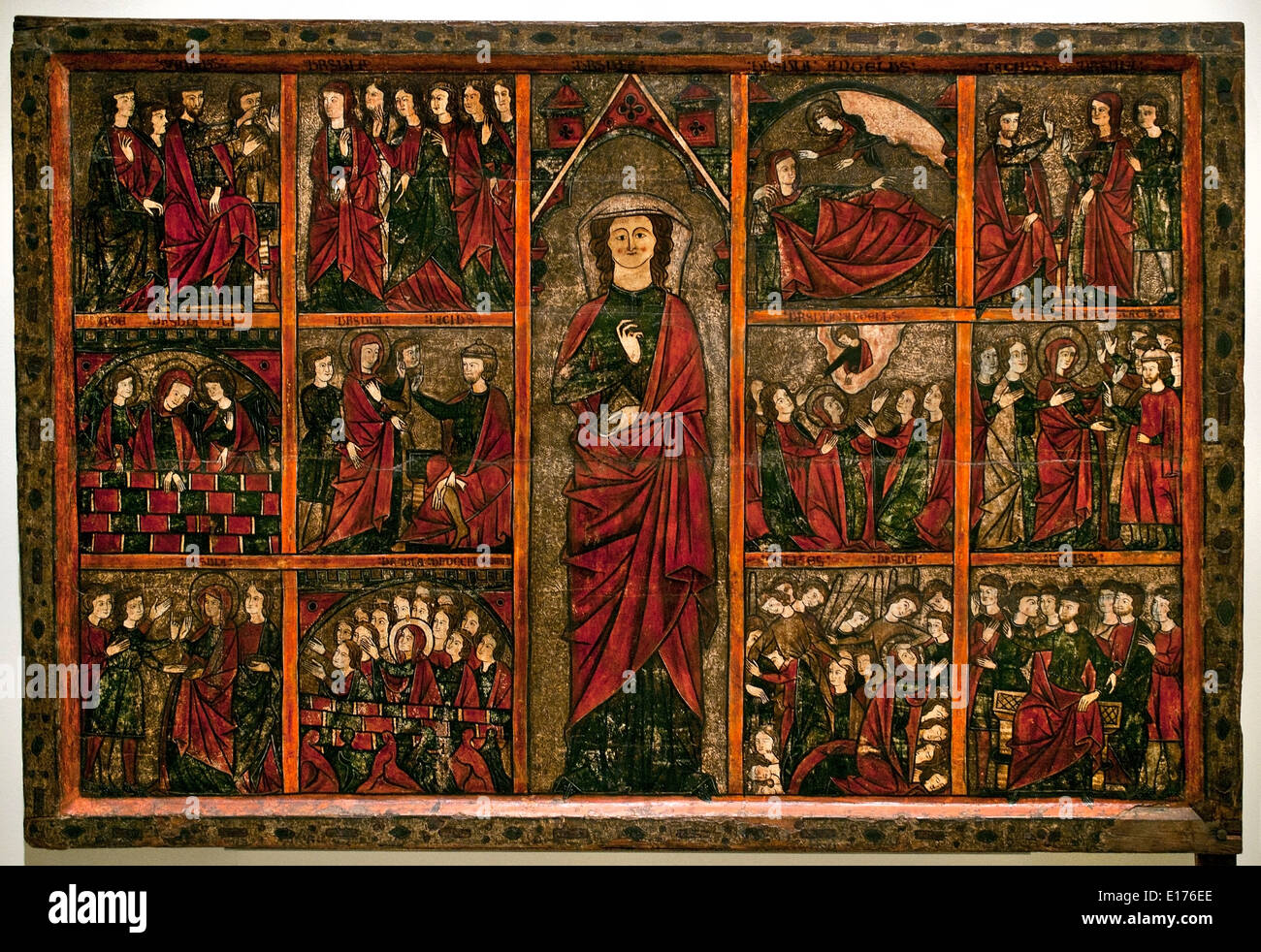 Zweite Master Bierge 1300 St.-Ursula-Panel (Zisterzienser Nonnenkloster Casbas Huesca) mittelalterliche gotische Kunst Spanien Spanisch Stockfoto
