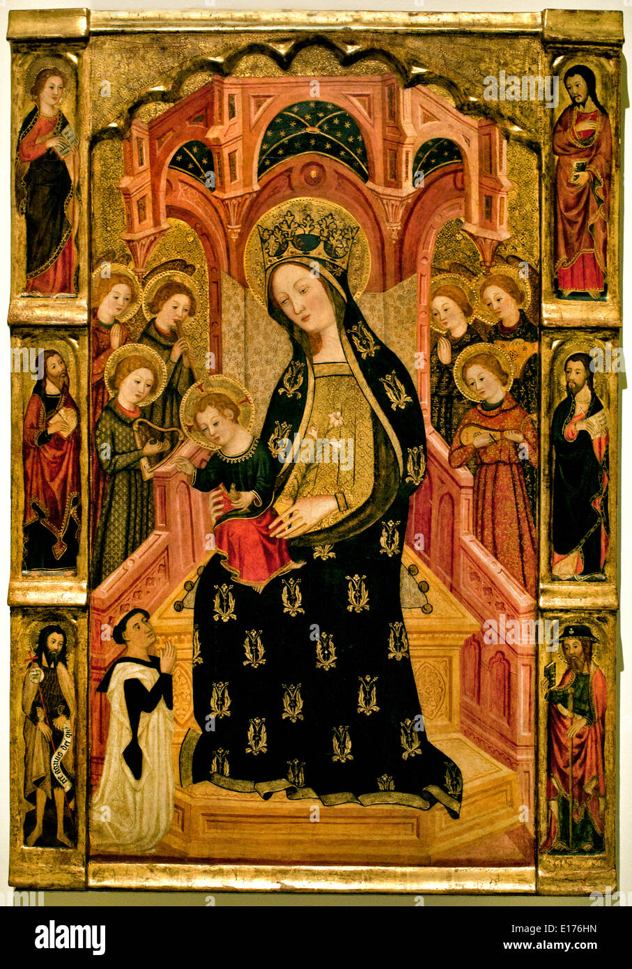 Jungfrau Maria von den Engeln (Kirche Longares - Zaragoza) 1391 Enrique de Estencop mittelalterliche gotische Kunst Spanien Spanisch Stockfoto