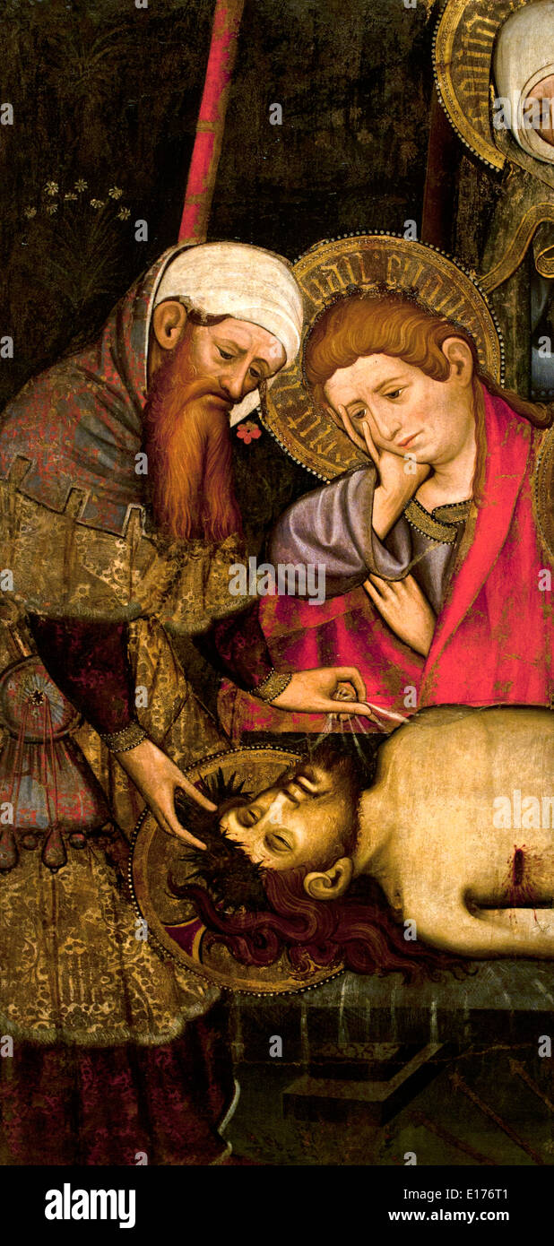 Trauer über die toten Christus 1410 Joan Mates Barcelona (Palau De La Generalitat de Cataluny) mittelalterliche gotische Kunst Spanien Spanisch Stockfoto