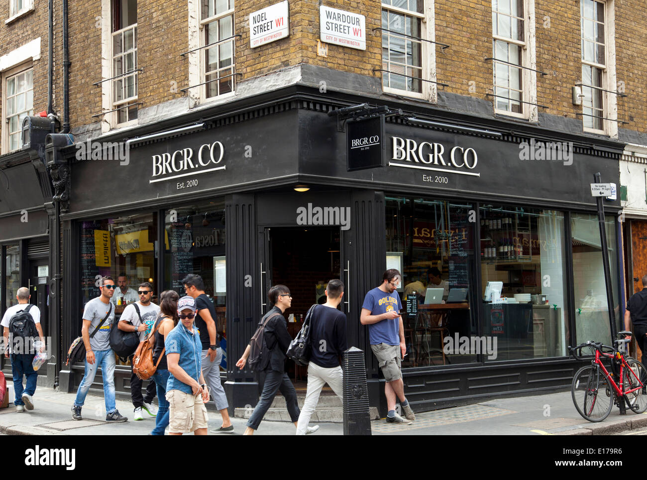 BRGR Co Restaurant, Wardour Street, Soho, London, England, Vereinigtes Königreich Stockfoto