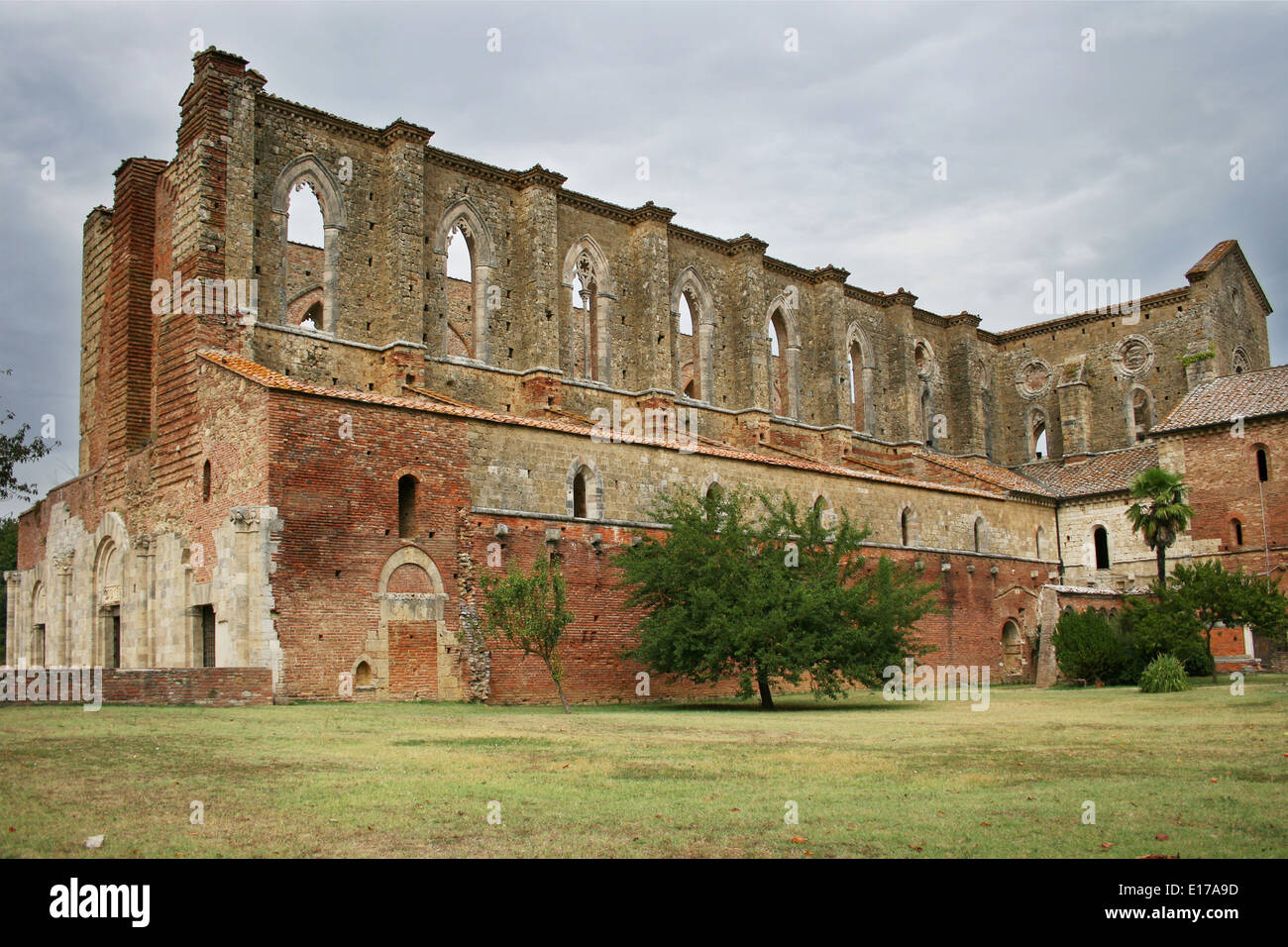 Abtei San Galgano in Siena, Toskana, Italien. Stockfoto