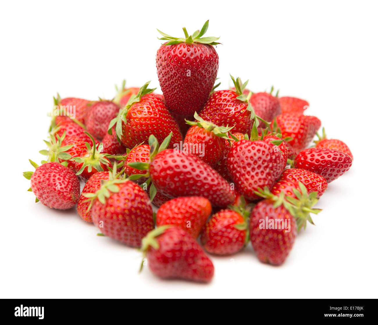 Erdbeeren, isoliert auf weißem Hintergrund Stockfoto